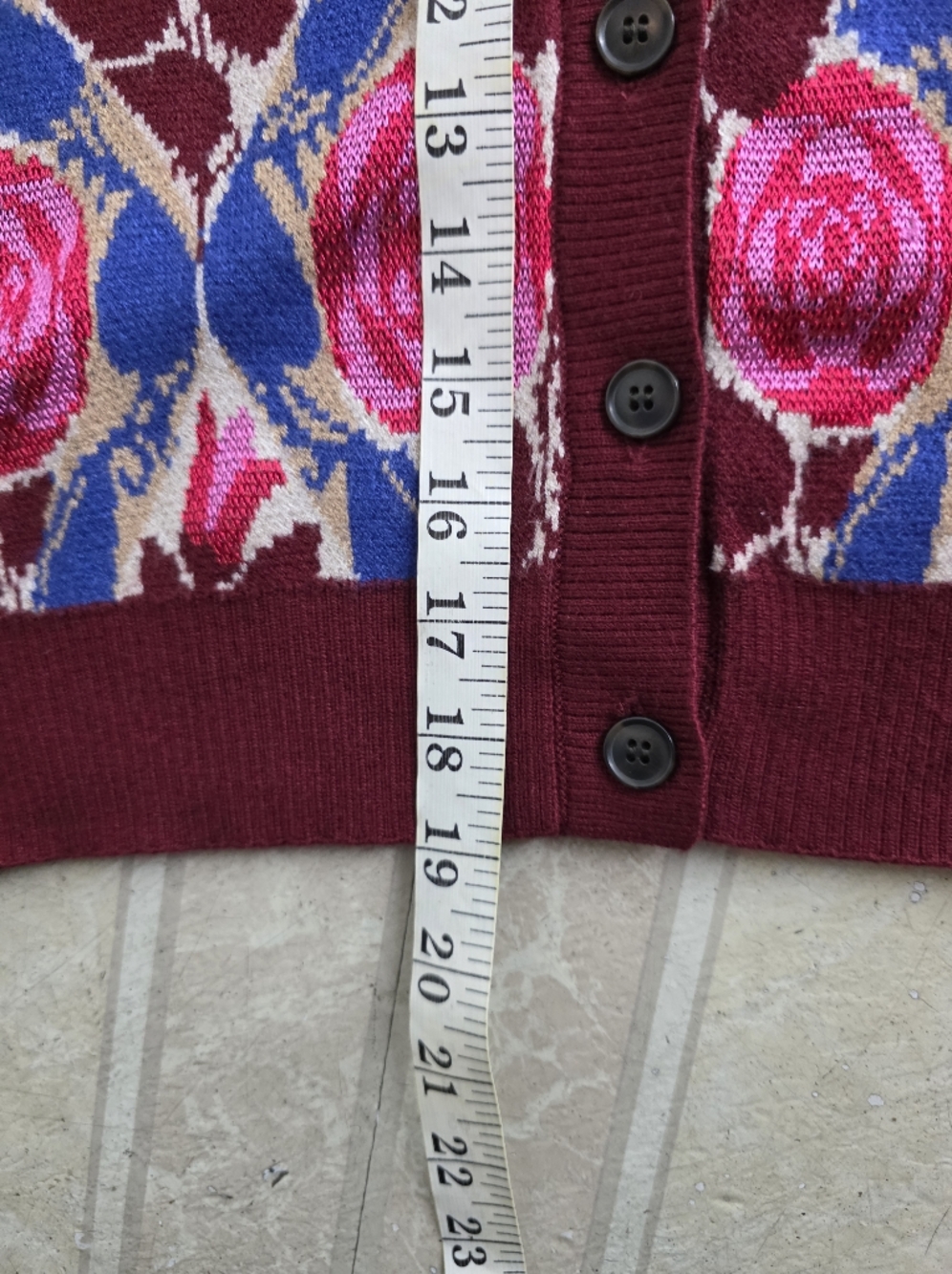 Anthropologie Maeve Dera Sweater Vest  Floral Button Down Cardigan - Picture 3 of 6